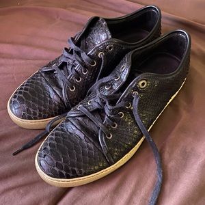 Lanvin Python Snakeskin black tennis shoes used condition